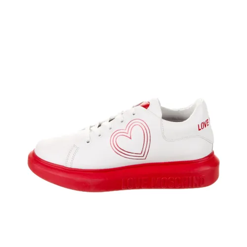 MOSCHINO Кожа Кружево Вверх Спортивные кроссовки Женские Белые