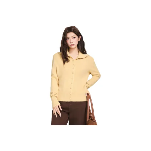 SHUHAOBAI Светло-желтые женские свитера