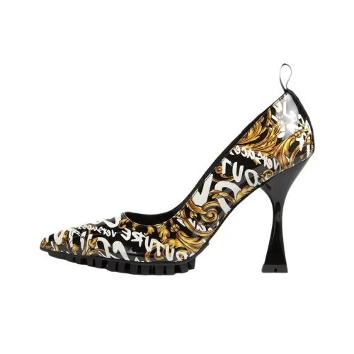 VERSACE JEANS VERSACE Узкий каблук Высокие каблуки Женские Черный Золотой