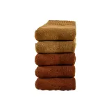 [5 пачек утолщенных 10% шерсть носки] 3 кирпично-красные, 2 имбирно-желтые