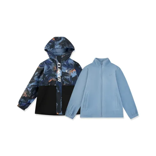 QIAODAN Черный Full С принтом Радужный Синий Kids Топы