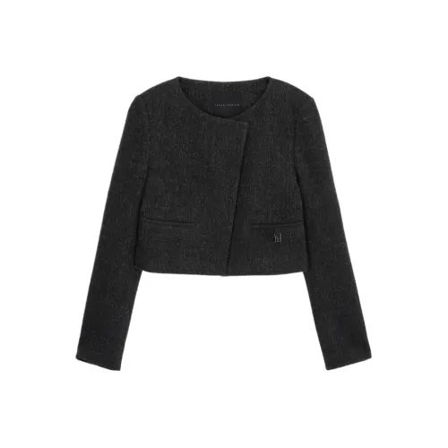 TREEMINGBIRD Crop Твидовый Комплект Вверх Куртка Куртки и Пальто Женские