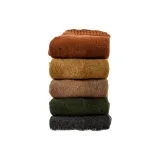 [5 пар Утолщенные 10% Шерстяные носки] Средне-серый - Армейский зеленый - Верблюжий цвет - Имбирно-желтый - Кирпично-красный