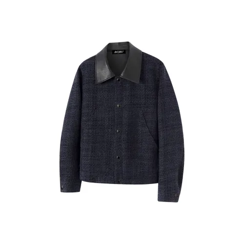 W7H1 Синий Черный Унисекс Куртки