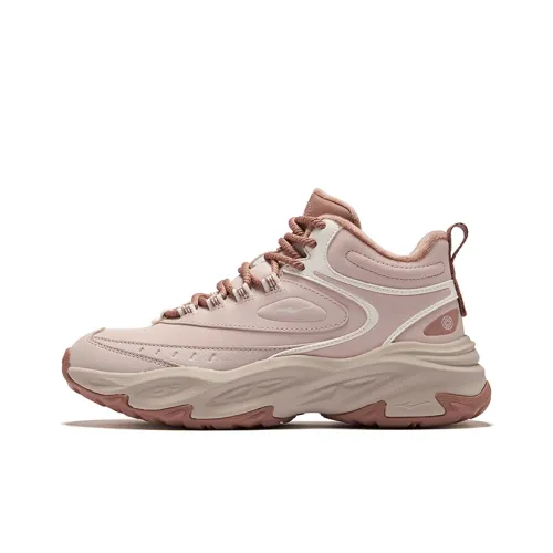 Erke Теплый Journey Термический Амортизирующий Противоскользящий Высокий Топ Повседневная Обувь Женская Yam Серый Микрокристалл Белый