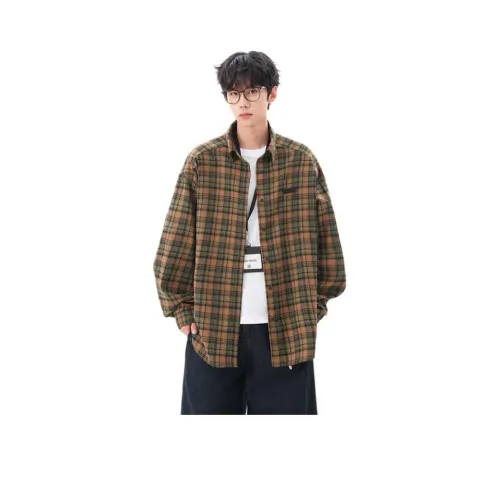 TUOFEI Кофейно-зеленый унисекс рубашки