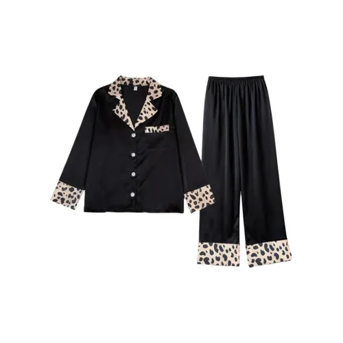 Daiyindie Осенне-зимняя пижама для женщин ледяной шелк с длинными рукавами домашняя одежда