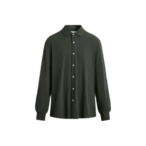 ZARA Темно-зеленые мужские рубашки