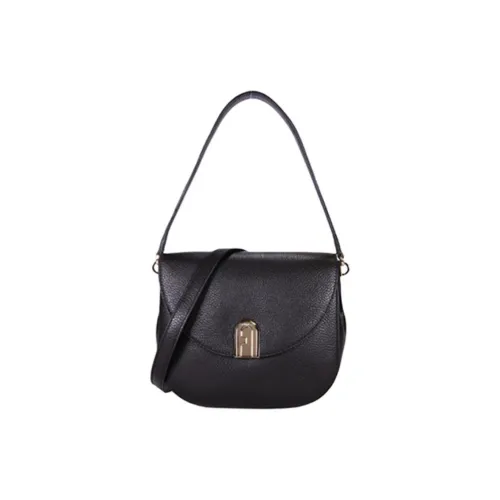 Furla Sleek Collection Коровья кожа Сумка Плечевая сумка Маленькая Женская Черная