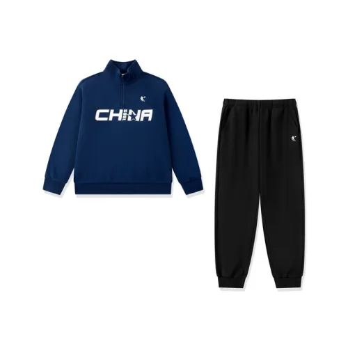 QIAODAN Спортивный комплект зимний 2 штуки цветочный зеленый черный детский