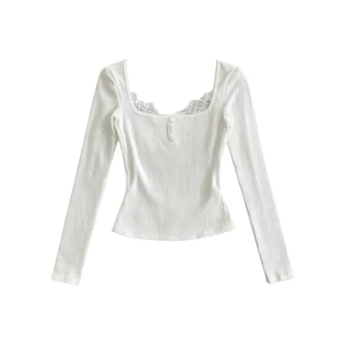 IUNOP Длинный рукав Т-рубашка Топ Женские