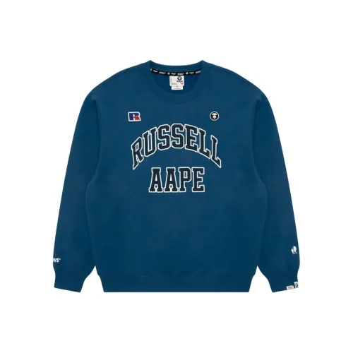 Aape BAPE x Russell Athletic Co Бренд Синий BLE Мужские Свитшоты