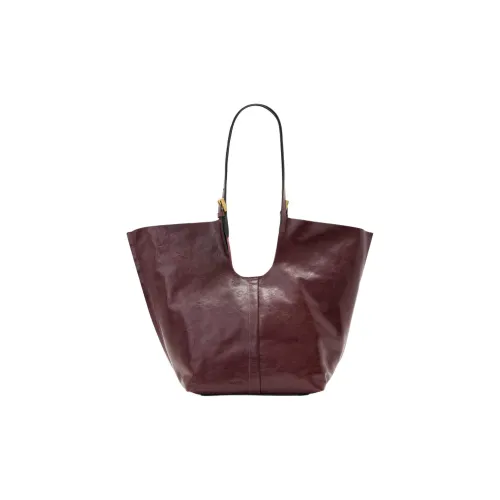 ALLSAINTS Сумка через плечо из кожи буйвола большая женская темно-красного цвета