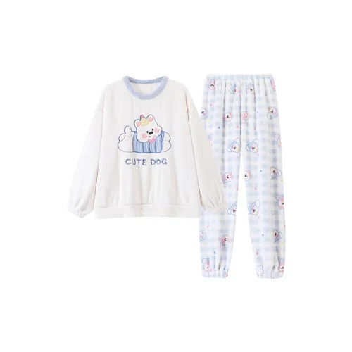 MIMOSA CHUR Синий Сетка Вест-хайленд Женские Пижамные комплекты