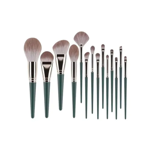 Geanno Зеленый Облако 14 шт Набор кистей для макияжа Одежда Румяна Пудра Основа Кисть для глаз Тушь для ресниц Новичок Инструменты для макияжа