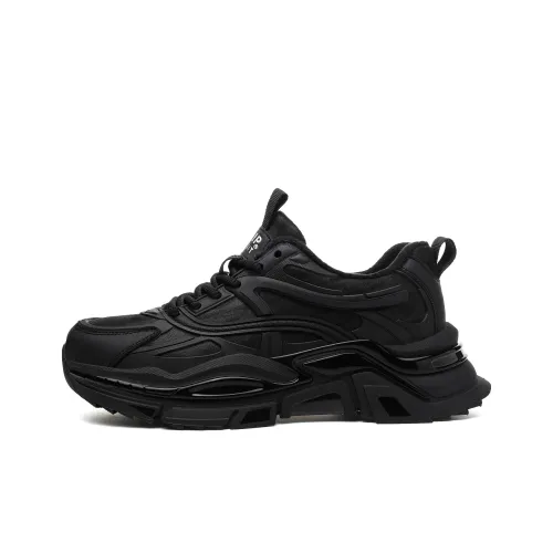 JEEP SPIRIT Darth Vader Противоскользящий Водонепроницаемый Увеличение Высоты Термические Кроссовки для Бега Мужские Чисто Черные