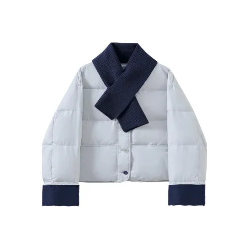 TOUCH Пуховик Женский Светло-Серый Синий