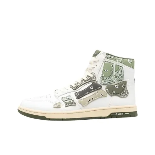 AMIRI Skel Топ Hi High Топ Стильные Скейтбординги Мужской Белый Зеленый