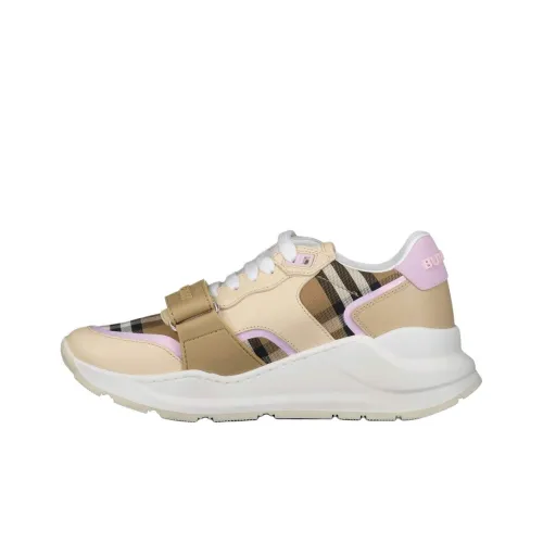 Burberry Ramsey Устойчивый к истиранию Низкий Топ Спортивная Повседневная Обувь Женская Желтая Розовая Белая