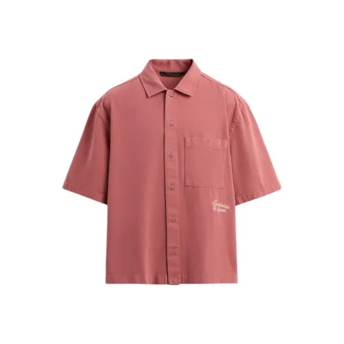 ZARA Light Peach Red Men's Shirts ZARA Светло-персиковый красный мужской рубашки