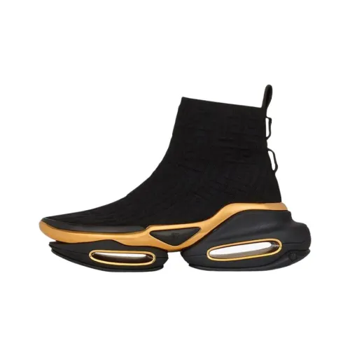 BALMAIN B Смелый Высокий Топ Повседневная Обувь Женская Черное Золото