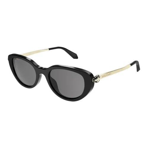 BVLGARI Serpenti Series Ацетат OVAL SUNGLASSES Унисекс Золото Черный