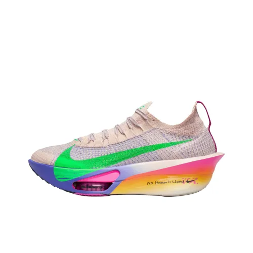 Nike Air Zoom Alphafly Next% 3 Карбоновая плита Марафон Беговые кроссовки Женские Бежевый зеленый синий