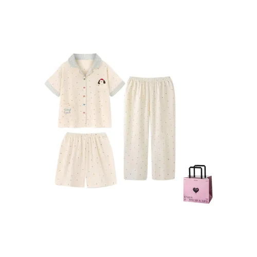 NATTY Стиль имиджа Одежда Комплекты [Сумка для покупок с сердцем] Женские Пижамные комплекты