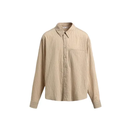 ZARA Бежевые Мужские Рубашки