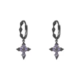 Серьги-кольца, черные, 1 пара