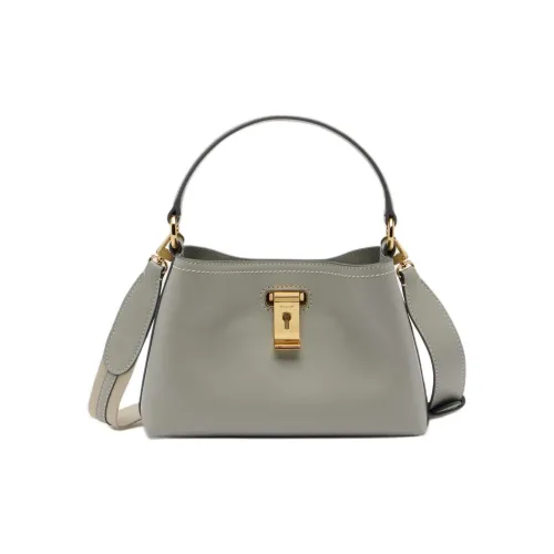 BALLY Lock Me Кожа Одно плечо Сумка Мини Женская Ледниковый серый
