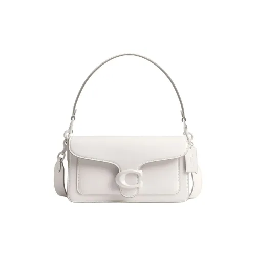 COACH Tabby Замша Кожа Одно плечо Сумка Средний Женский Мел