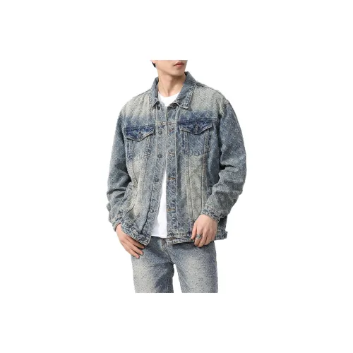 ZENGZHI Denim Jacket Loose Fit Straight Fit Unisex ZENGZHI Деним Куртка Свободного кроя Прямого кроя Унисекс