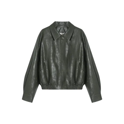 GZQJ Кожа Куртка Пальто Женские