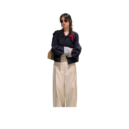 IWZI Темно-синий женский джинсовые куртки