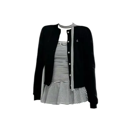 MA JOURNEE Топ на бретелях + Черный кардиган Женская трикотажная одежда