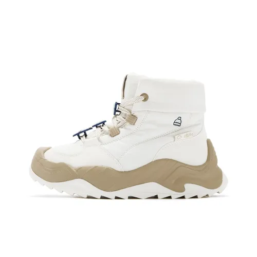 361° Little Liu Утка Термический Износостойкий Противоскользящий Высокий Топ Повседневная Обувь Женская Абрикосовый Чай Коричневый