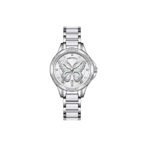 ABORNI Кварцевый механизм Часы Женские Розовый циферблат