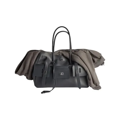 Balenciaga Bel Air Телячья кожа Сумка через плечо Большая Женская Темно-серый