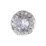 Серьги с зажимом с четырьмя шипами, искрящиеся [Белый циркон - одиночный]