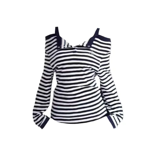 Wang Leshi Темно-синие женские футболки T