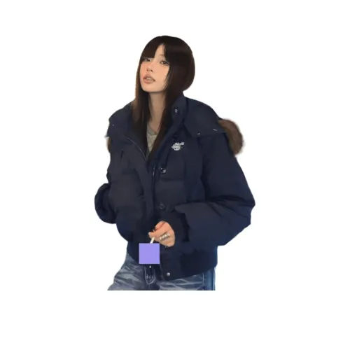 BONAS Темно-синий женский пуховик