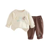 Комплект одежды (Бежевый топ + Кофейный низ)