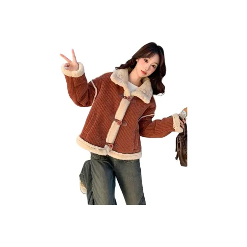 BONAS Оранжевый Красный Женский Пуховик