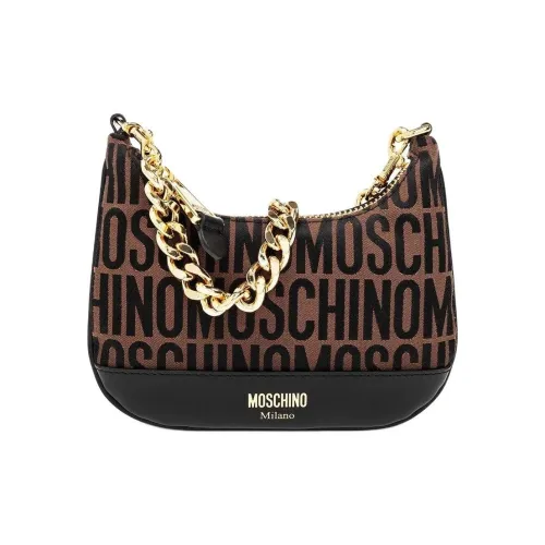 MOSCHINO Полиэстер Портативный Crossbody Сумка через плечо Женская Черный и Кофейный