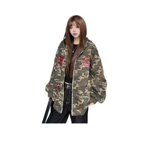 ZCDECO Армейский зеленый Женский Свитшот