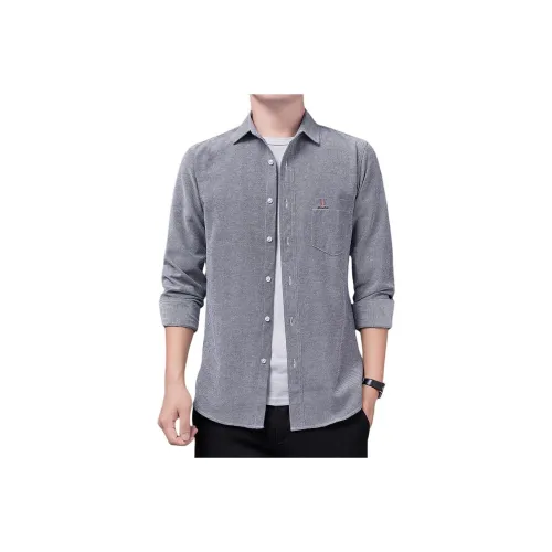 CariteSport Однотонная Длинная Рубашка с Длинными Рукавами Мужская