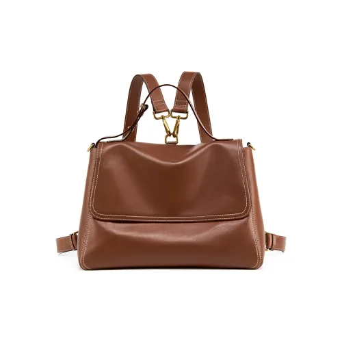 Kaiser Растительное дубление Коровья кожа Рюкзак Женские Коньяк