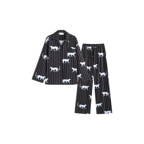 Wabi Town Пижамный комплект Унисекс Черный