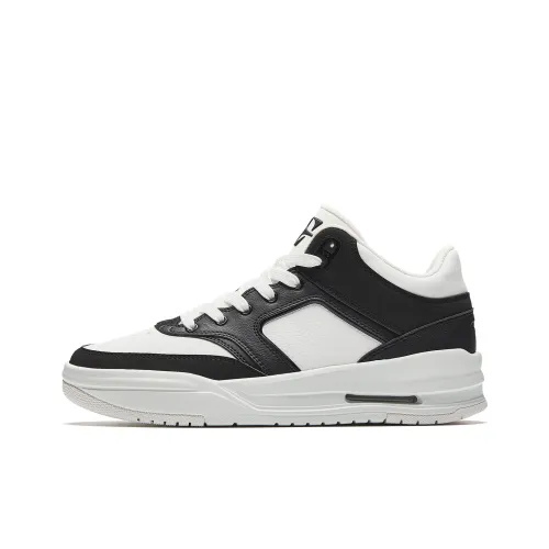 ANTA SKYSPACE Амортизация визуально увеличивает рост Устойчивый к истиранию Противоскользящий MID Топ Скейтборд Кроссовки Мужской Черный Белый